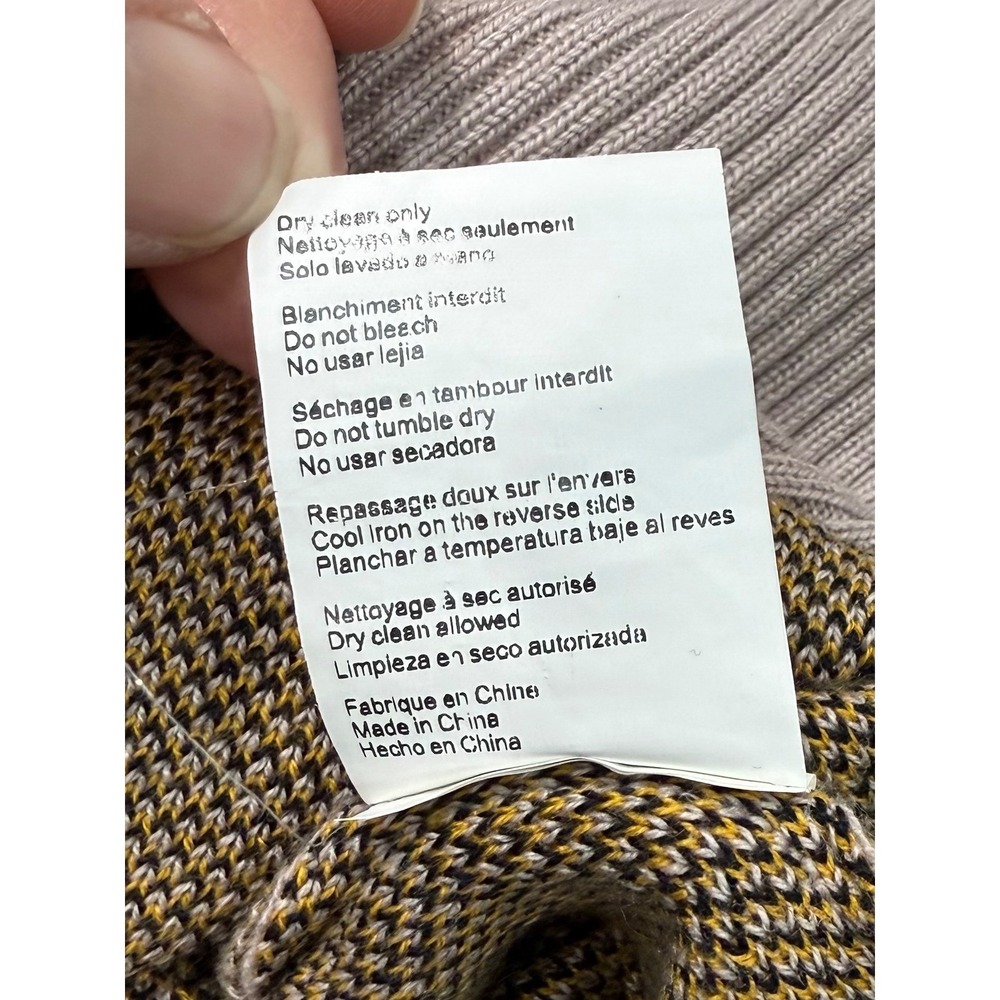 Leopard Print Crew Neck Long Sleeve Sweater Top Beige Yellow Black Size Medium - Picture 8 of 10